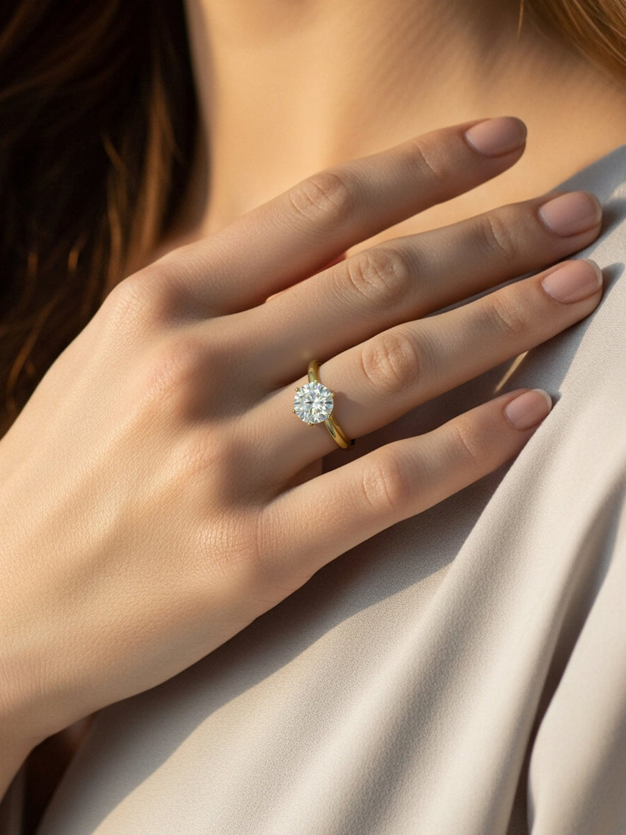 14K Gold 2.0Ctw. Moissanite Solitaire Engagement Ring