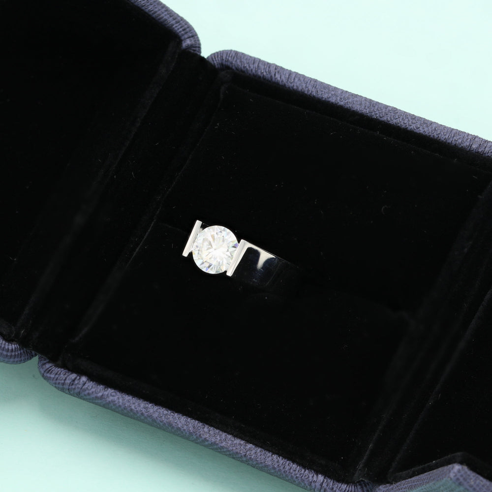 18K White Gold 2.0Ctw. Moissanite Engagement Ring