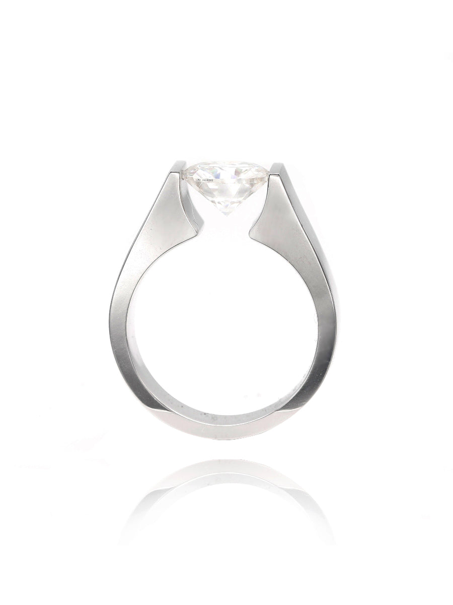18K White Gold 2.0Ctw. Moissanite Engagement Ring