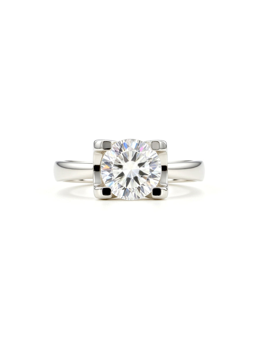 18K Gold Bull Head Setting Engagement Ring