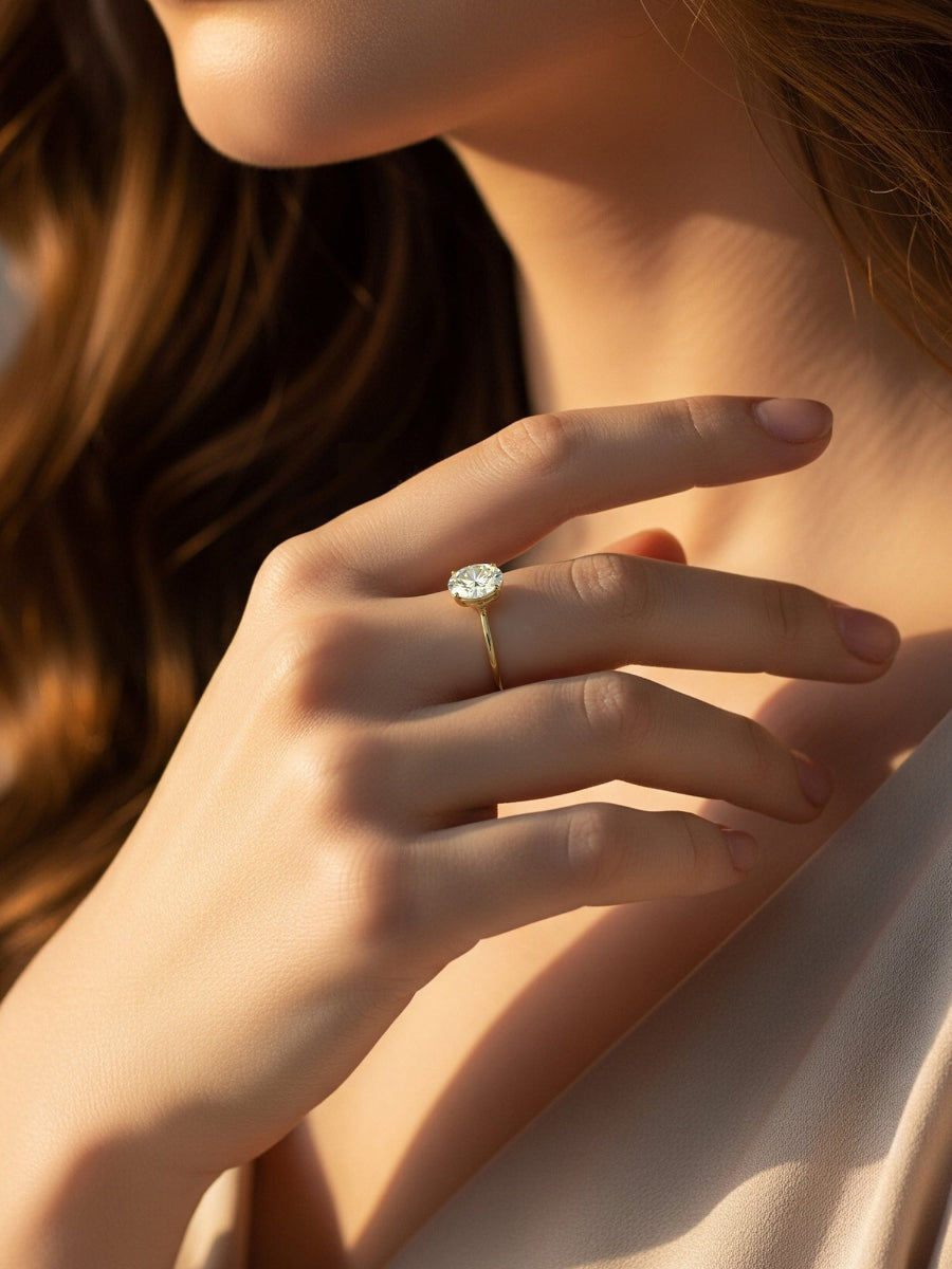 14K Gold 2.0Ctw. Oval Cut Engagement Ring