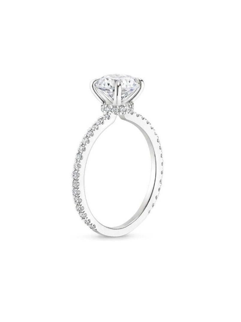 14K White Gold 2.4Ctw. Hidden Halo Moissanite Ring