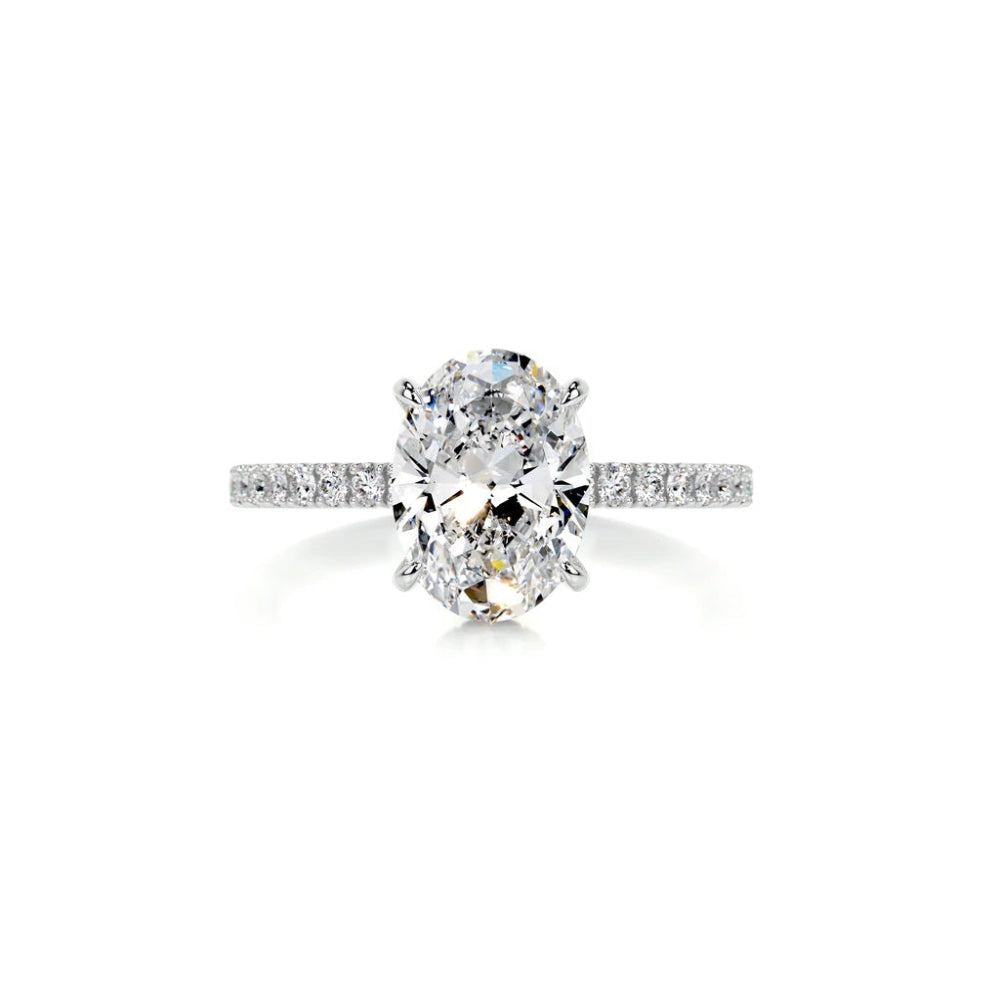 14K White Gold 2.4Ctw. Hidden Halo Moissanite Ring