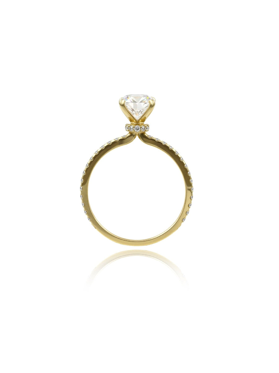14K Yellow Gold 2.4Ctw. Hidden Halo Moissanite Ring
