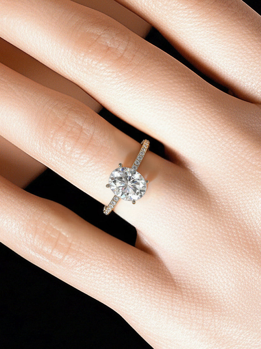 14K White Gold 2.4Ctw. Hidden Halo Moissanite Ring