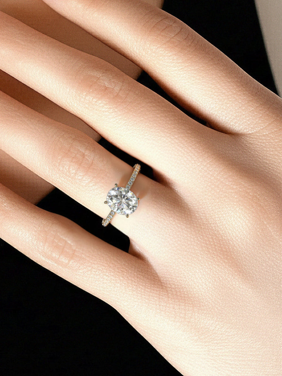 14K Yellow Gold 2.4Ctw. Hidden Halo Moissanite Ring