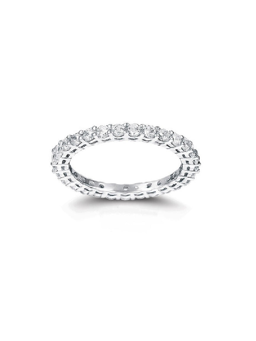 14K White Gold 0.9Ctw. Moissanite Eternity Wedding Band