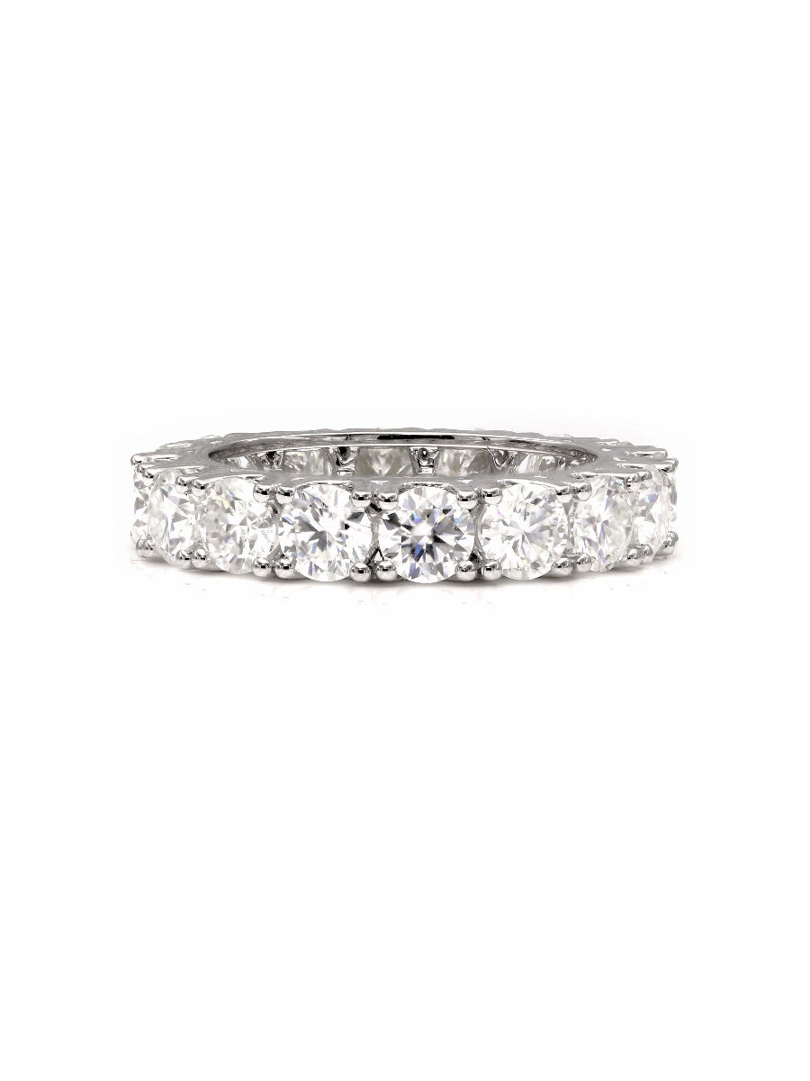 14K White Gold 4Ctw. Moissanite Wedding Band