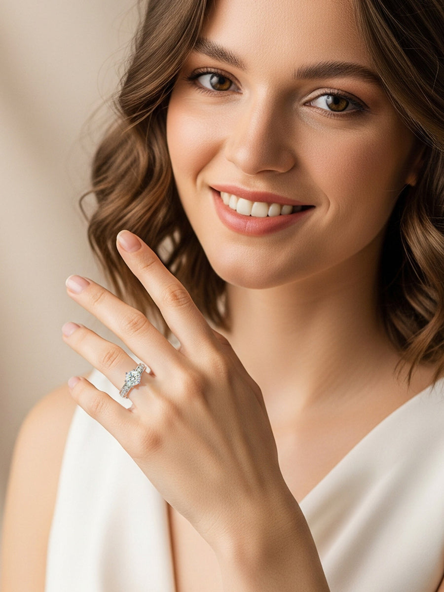 14K Gold 2.5Ctw. Moissanite Engagement Ring