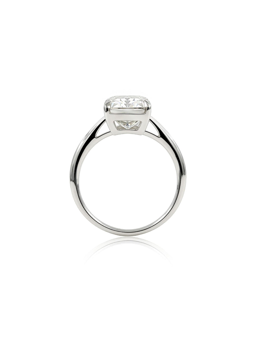 14K Gold Emerald Cut Moissanite Engagement Ring