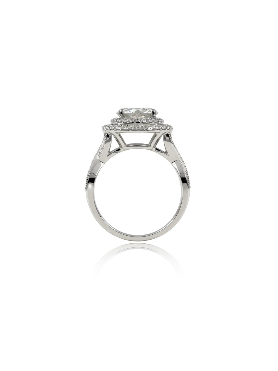 14K Gold 2.6Ctw. Moissanite Double Halo Setting Ring