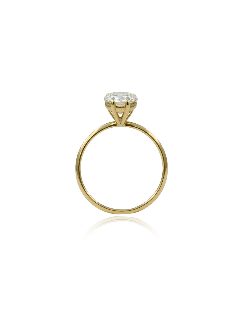 14K Gold 2Ctw. Pear Cute Engagement Ring