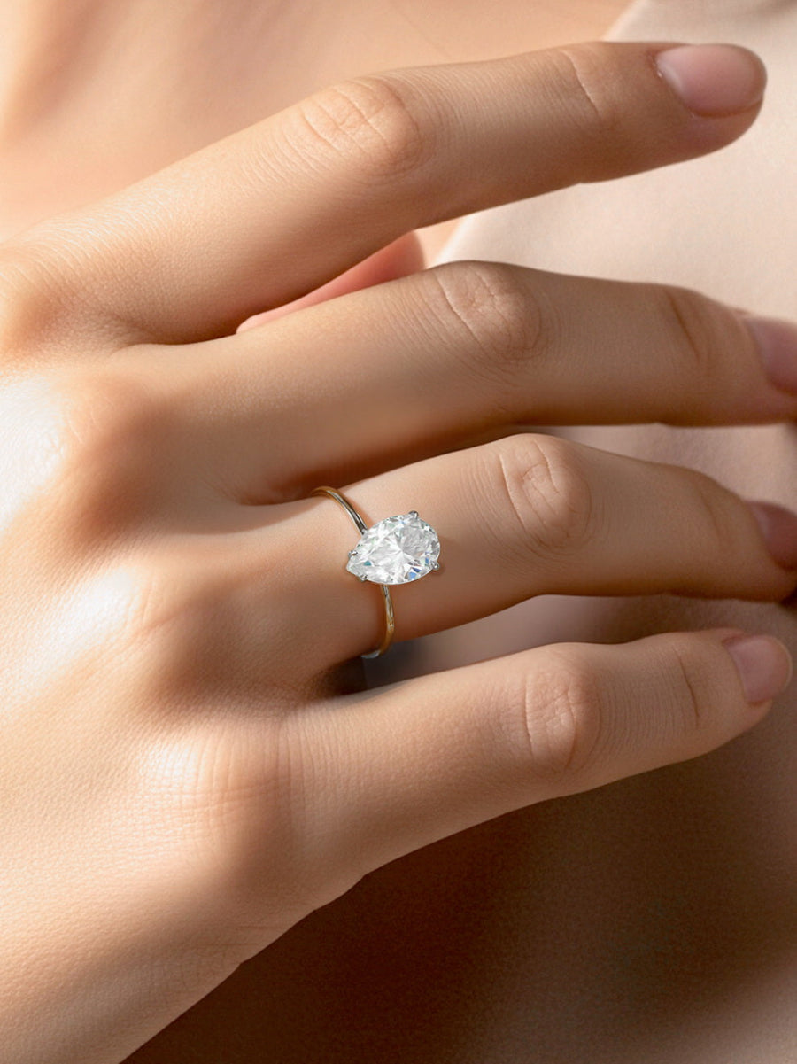 14K Gold 2Ctw. Pear Cute Engagement Ring