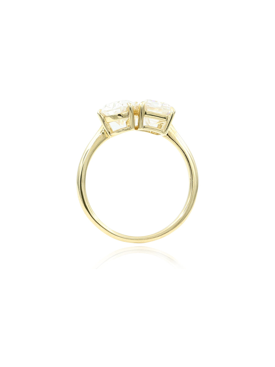 14K Gold 5.0Ctw. Moissanite Toi et Moi Ring