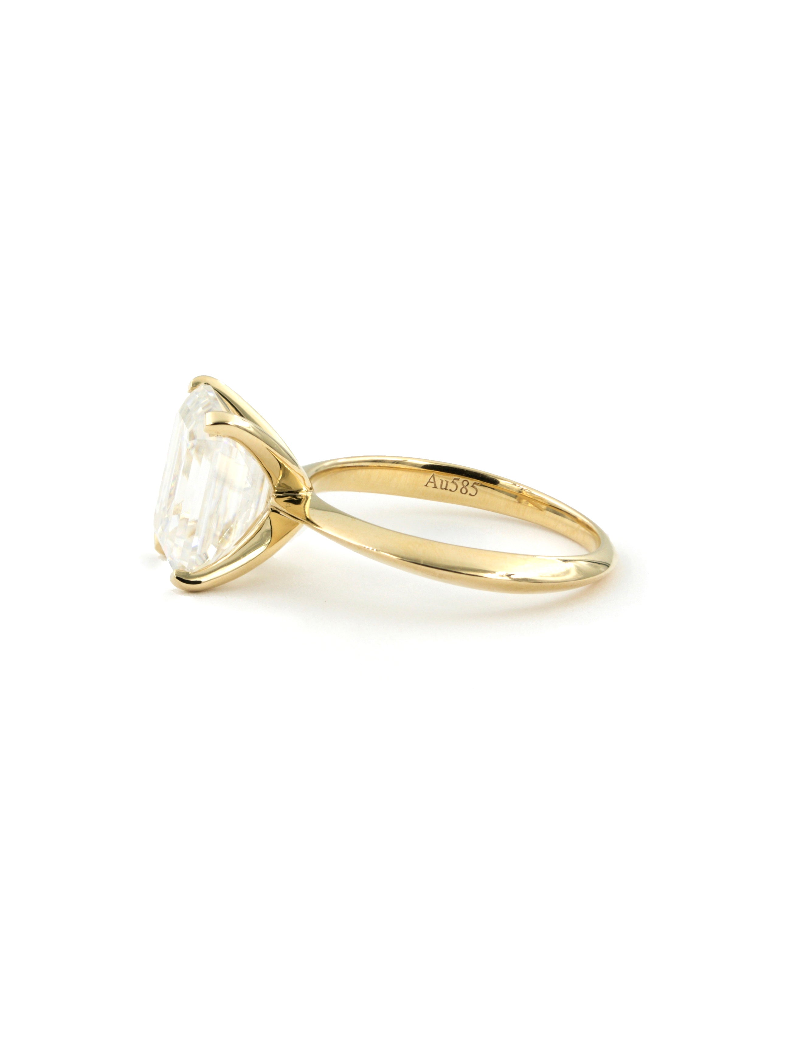 14K Gold 4.0Ctw. Emerald Cut Moissanite Ring