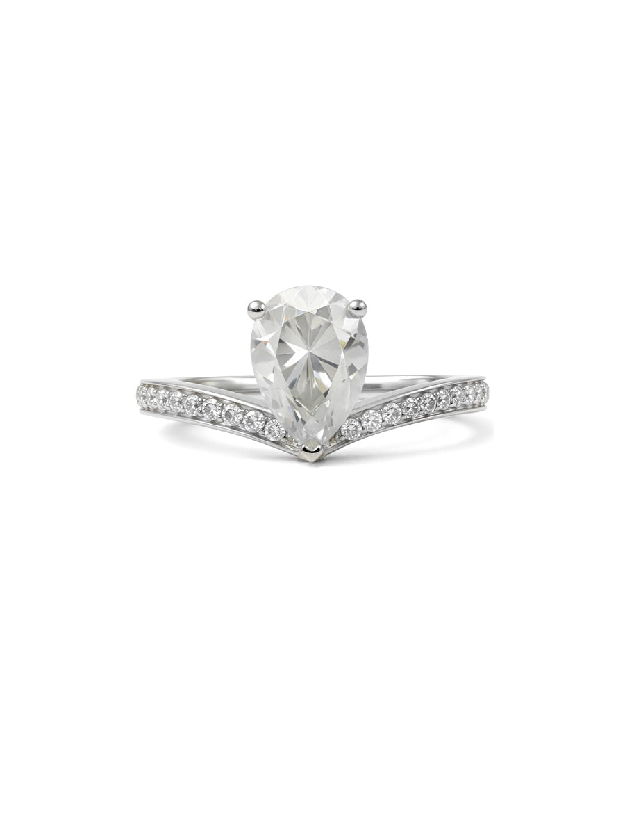 14K Gold 2.25Ctw. Pear Cut Engagement Ring