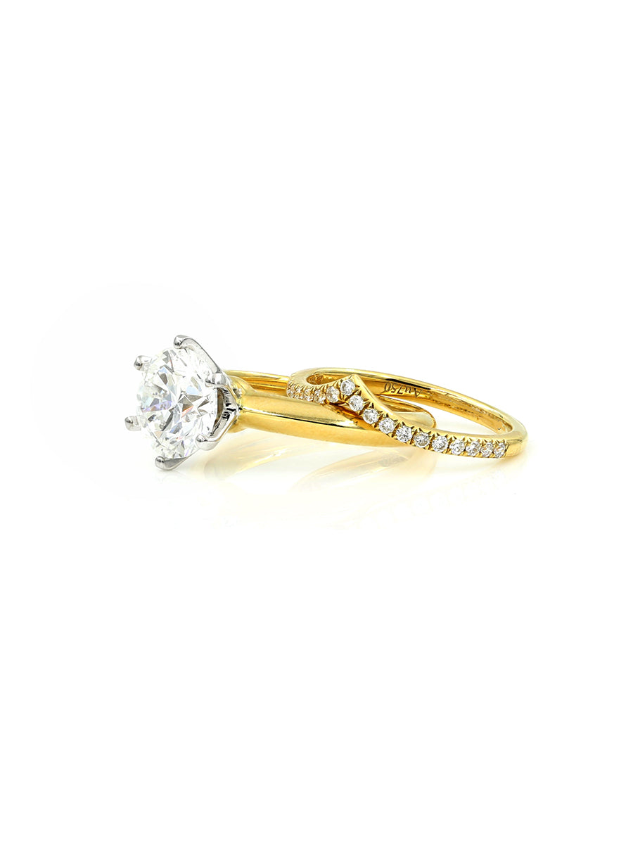 14K Gold 2.3Ctw. Diamond Engagement Double Rings