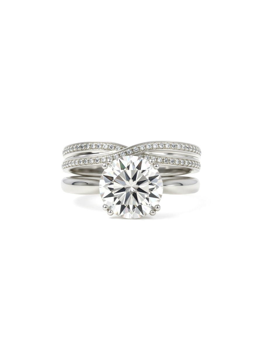 14K Gold 3.15Ctw. Moissanite Double Rings