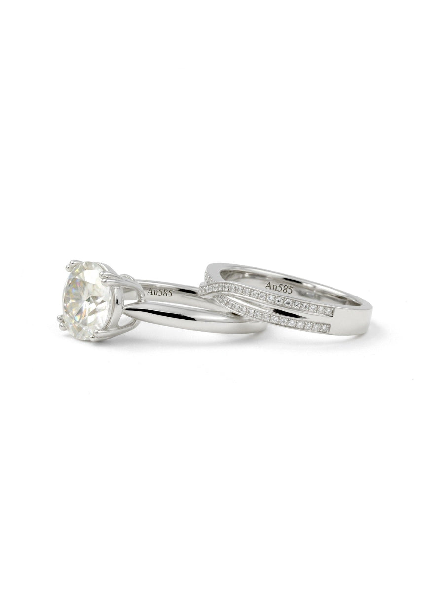 14K Gold 3.15Ctw. Moissanite Double Rings