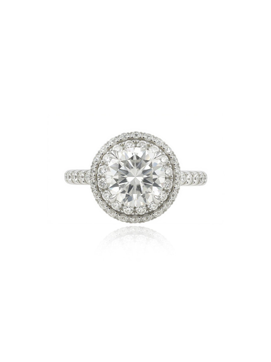 14K Gold 2.8Ctw. Moissanite Halo Setting Ring