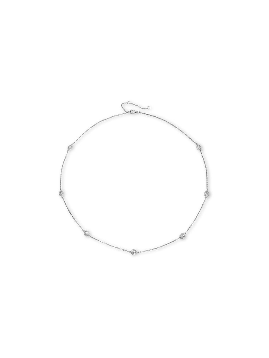 925 Silver Moissanite Statement Chain Necklace