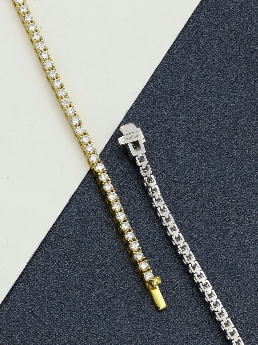 925 Sterling Silver 2mm Moissanite Tennis Bracelet