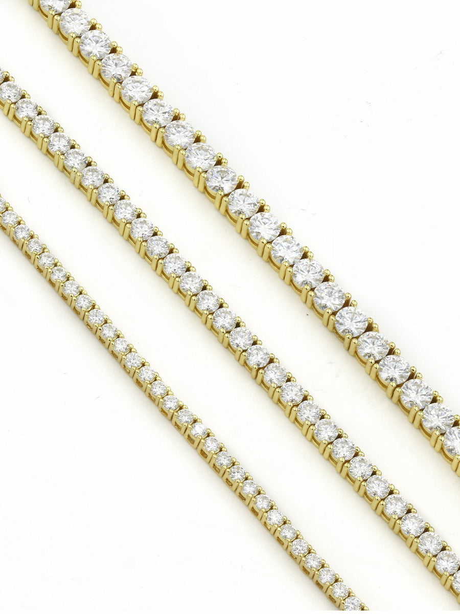 925 Sterling Silver 2mm Moissanite Tennis Bracelet