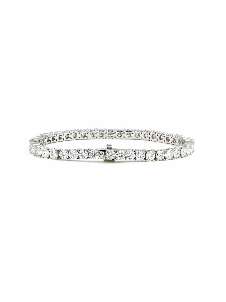 925 Sterling Silver 4mm Moissanite Tennis Bracelet