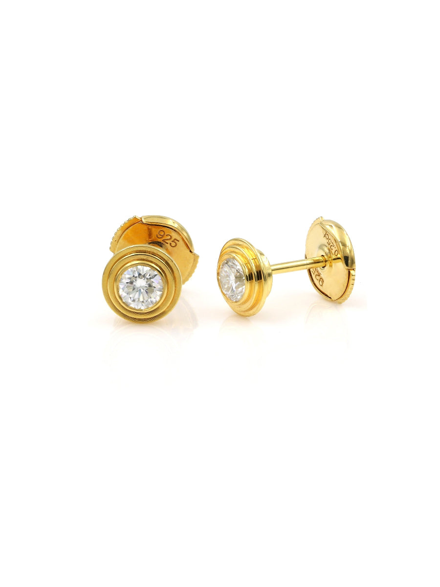 925 Silver Bezel Setting Moissanite Studs