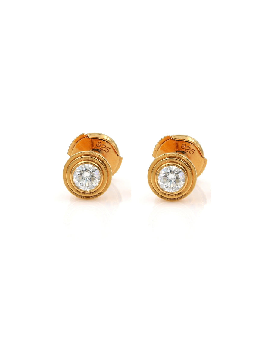 925 Silver Bezel Setting Moissanite Studs