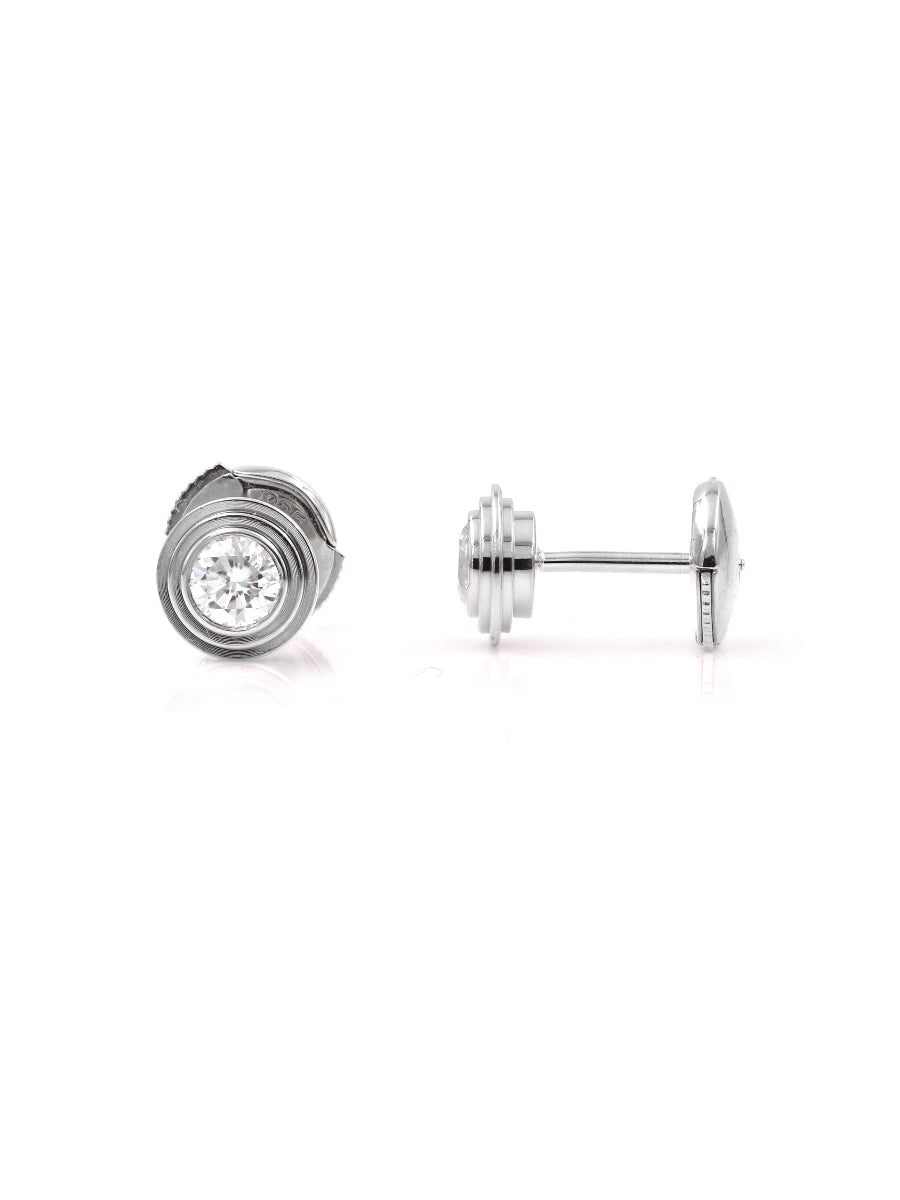 925 Silver Bezel Setting Moissanite Studs Earrings
