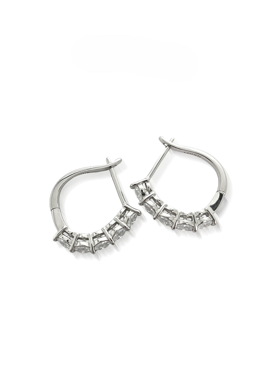 925 Sterling Silver 3 Ct. Moissanite Hoop Earrings