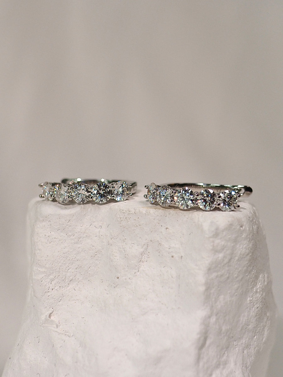 925 Sterling Silver 3 Ct. Moissanite Hoop Earrings