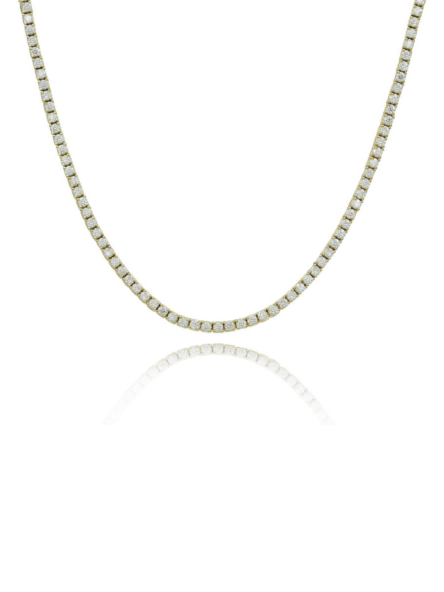 925 Sterling Silver 2mm Moissanite Tennis Necklace