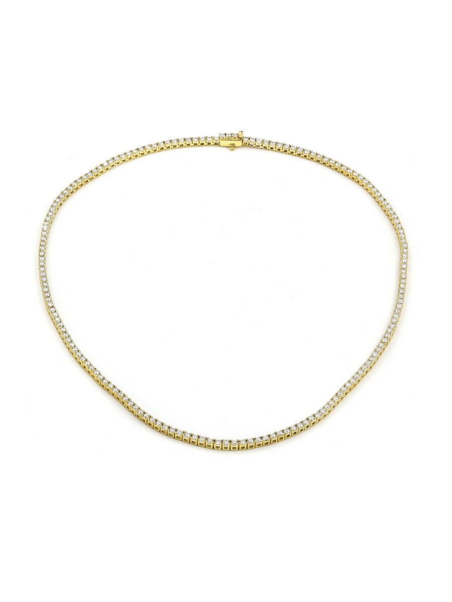 925 Sterling Silver 2mm Moissanite Tennis Necklace