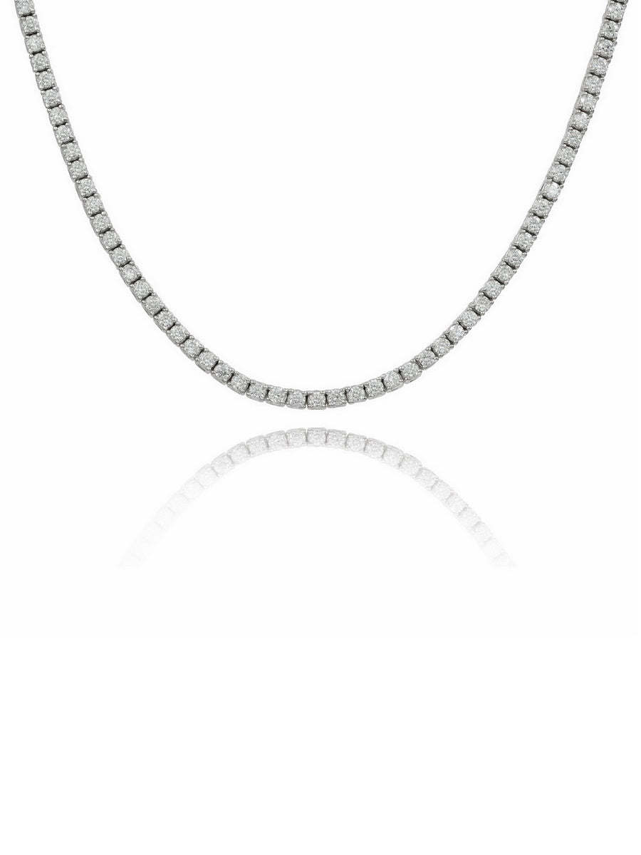 925 Sterling Silver 2mm Moissanite Tennis Necklace