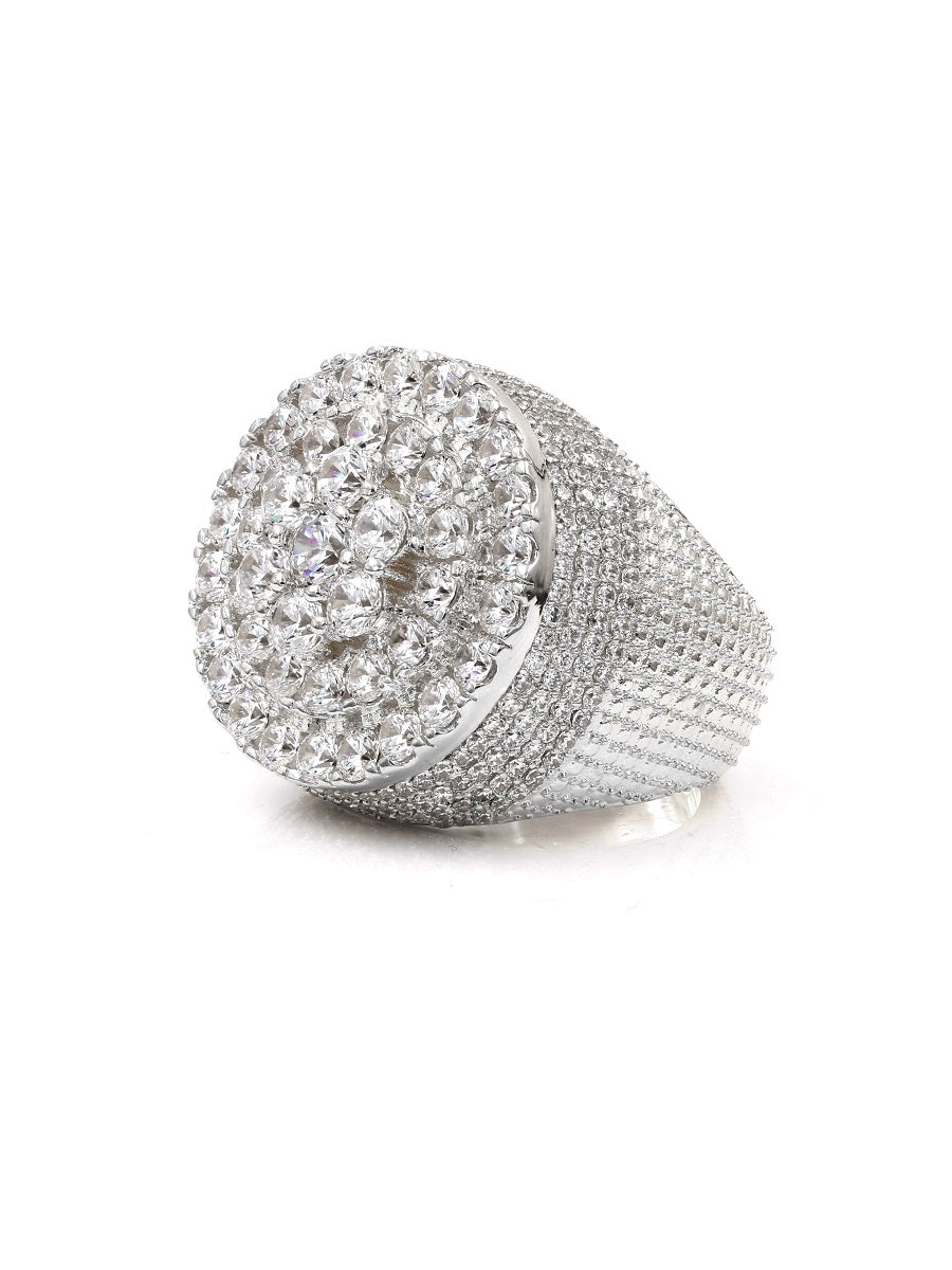 925 Silver Men's Moissanite Statement Ring