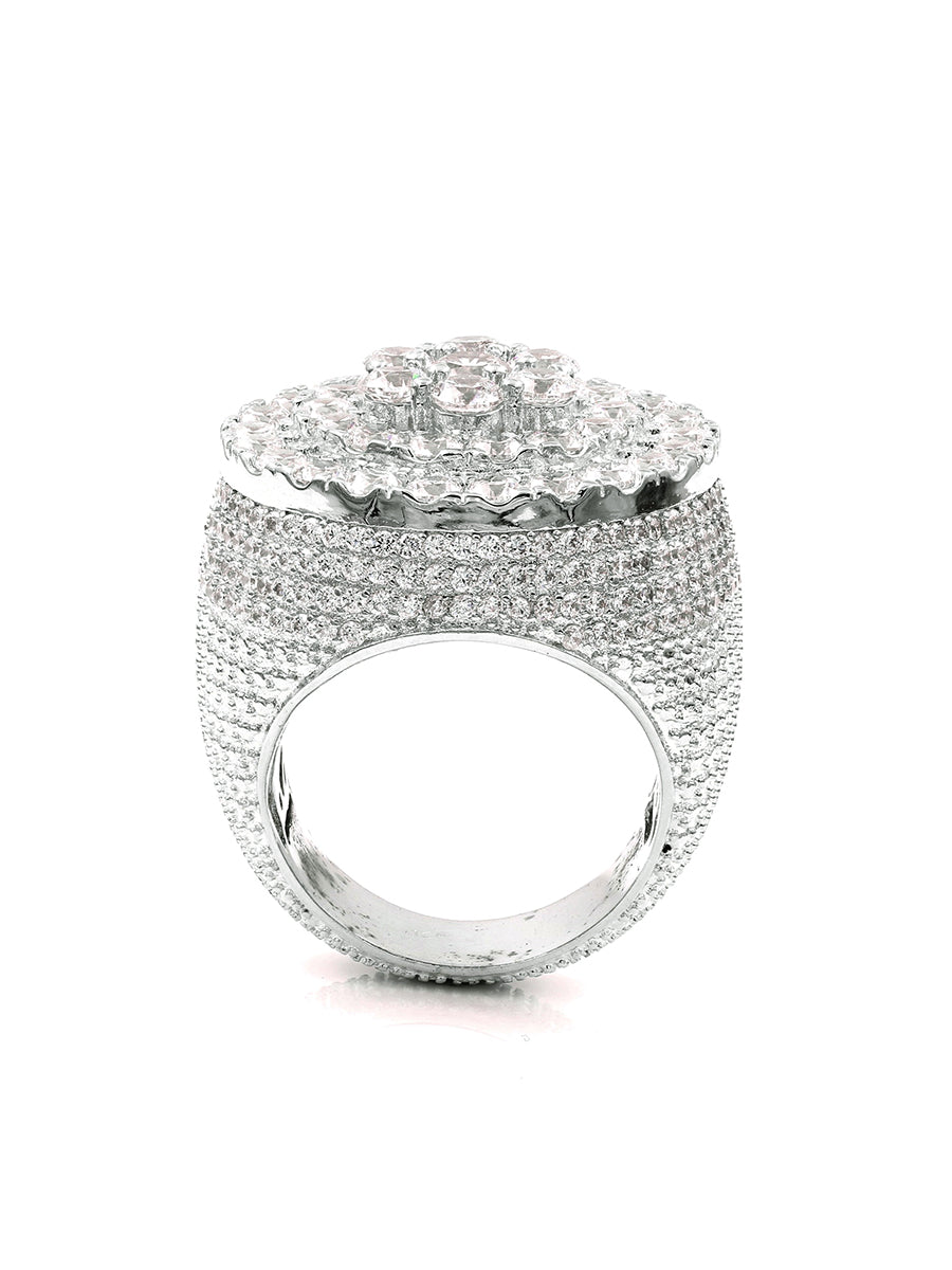 925 Silver Men's Moissanite Statement Ring