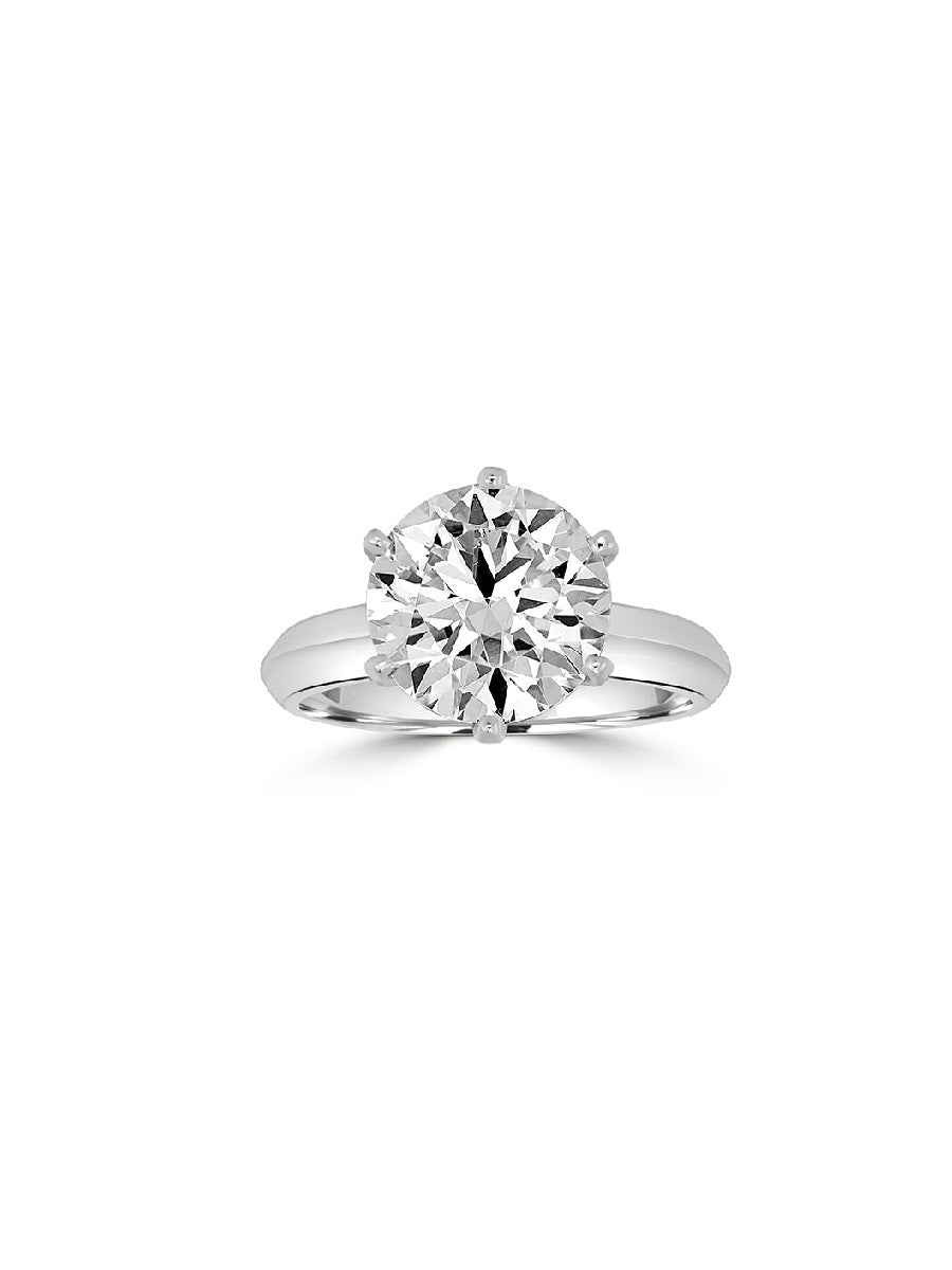 925 Silver Round Cut Moissanite Solitaire Ring