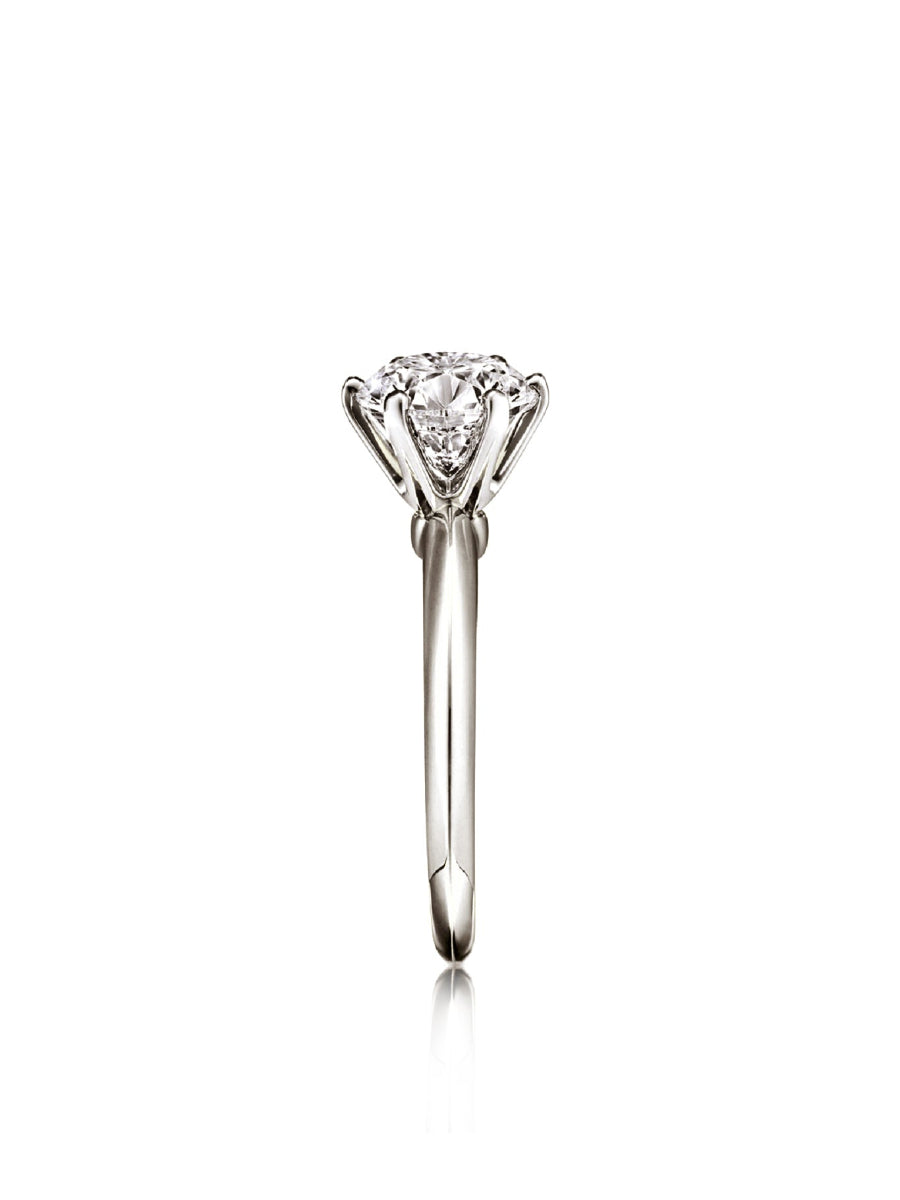 925 Silver Round Cut Moissanite Solitaire Ring