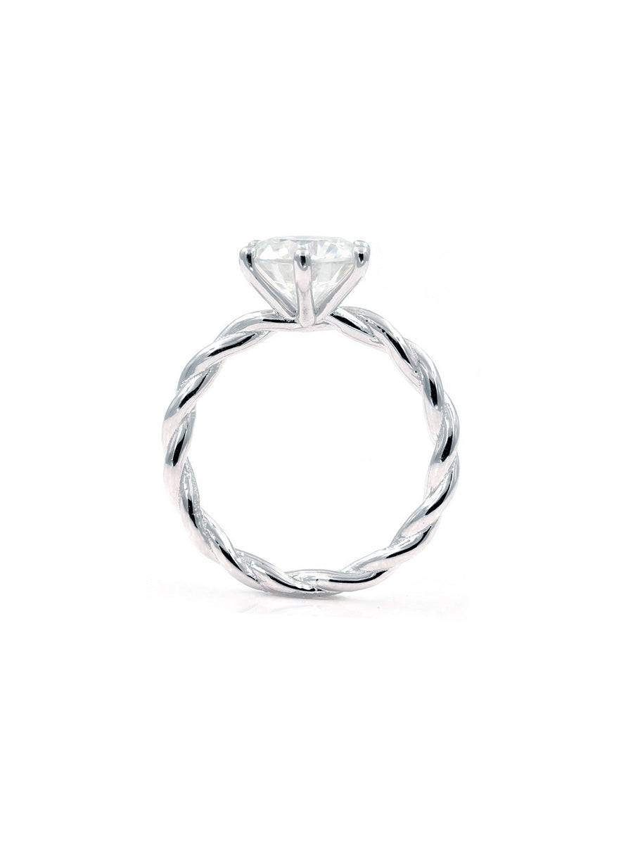 925 Silver Moissanite Twist Band Ring