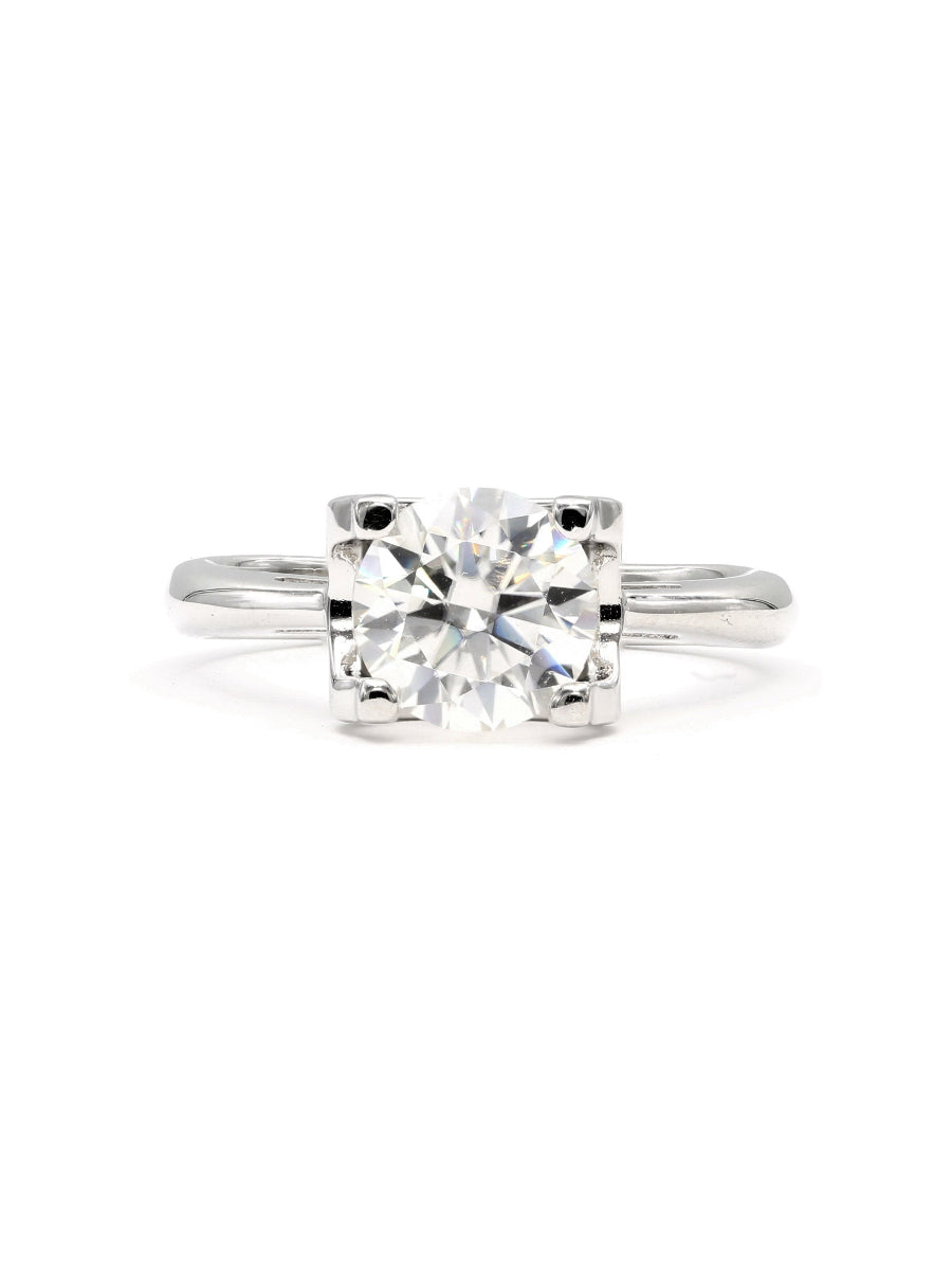 925 Silver Moissanite Diamond Bull Head Engagement Ring