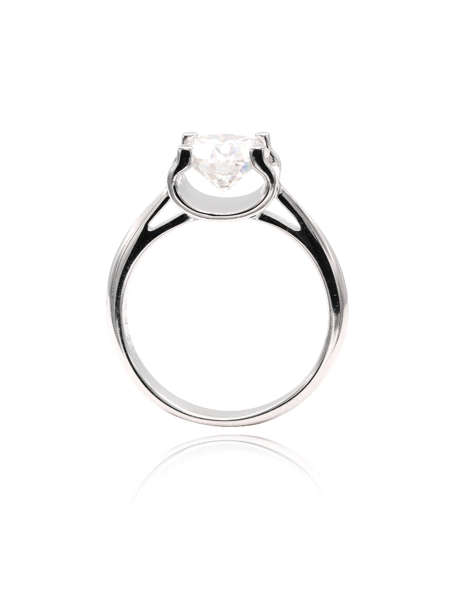 925 Silver Moissanite Diamond Bull Head Engagement Ring