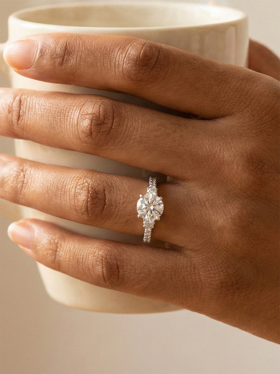 925  Silver 2.54Ctw. Round Cut Moissanite Ring