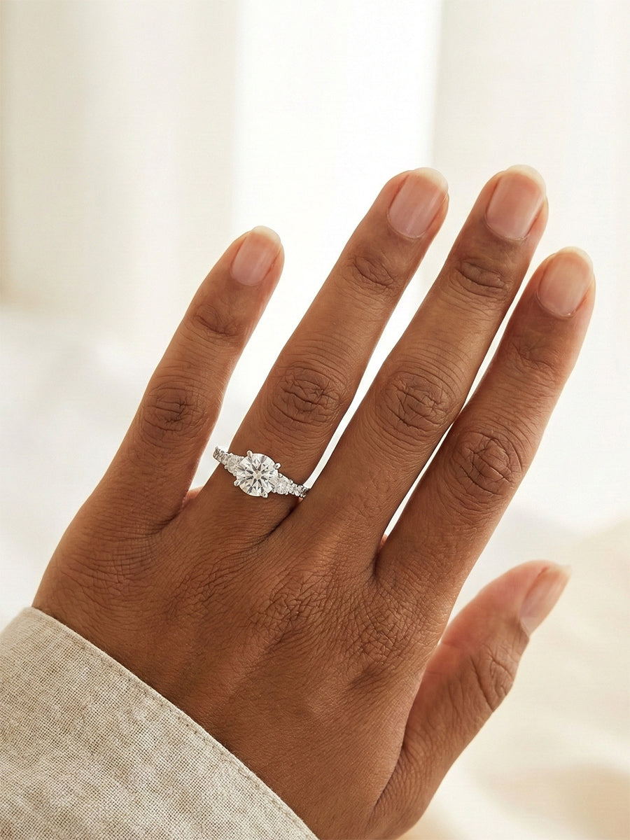 925  Silver 2.54Ctw. Round Cut Moissanite Ring