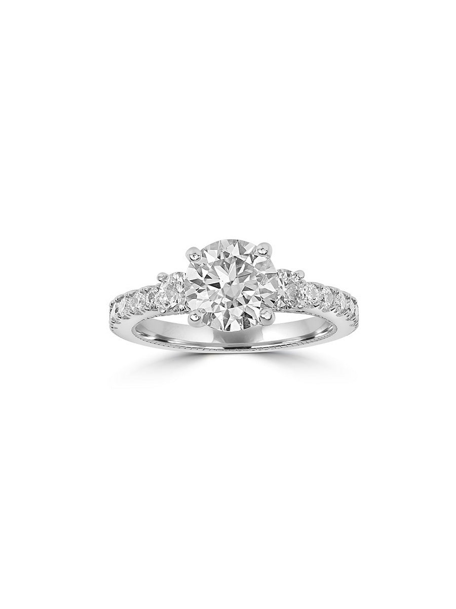 925  Silver 2.54Ctw. Round Cut Moissanite Ring
