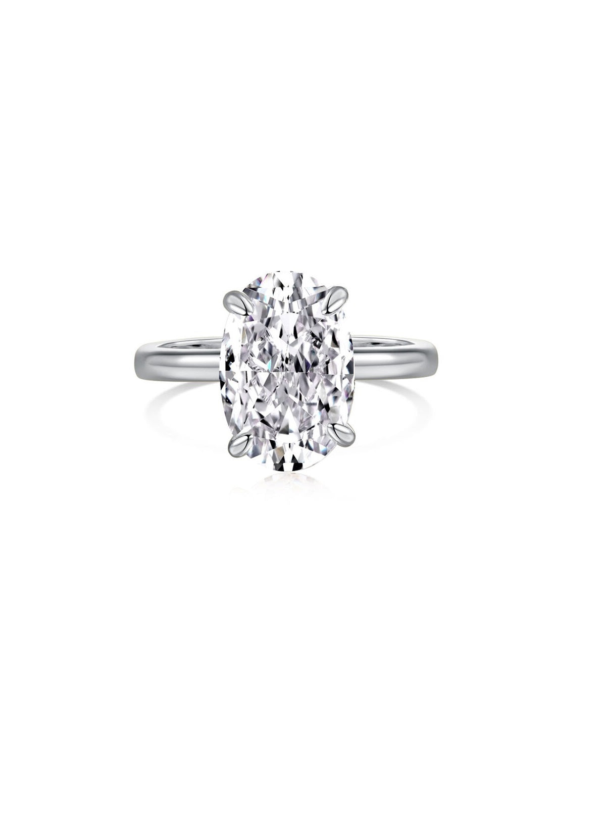 925 Silver 2.0Ctw. Oval Cut Moissanite Ring