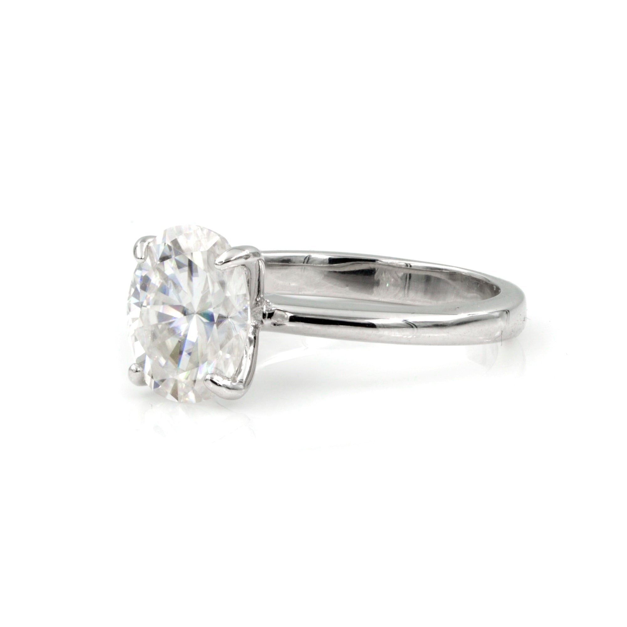 925 Silver 4.0Ctw. Oval Cut Moissanite Ring