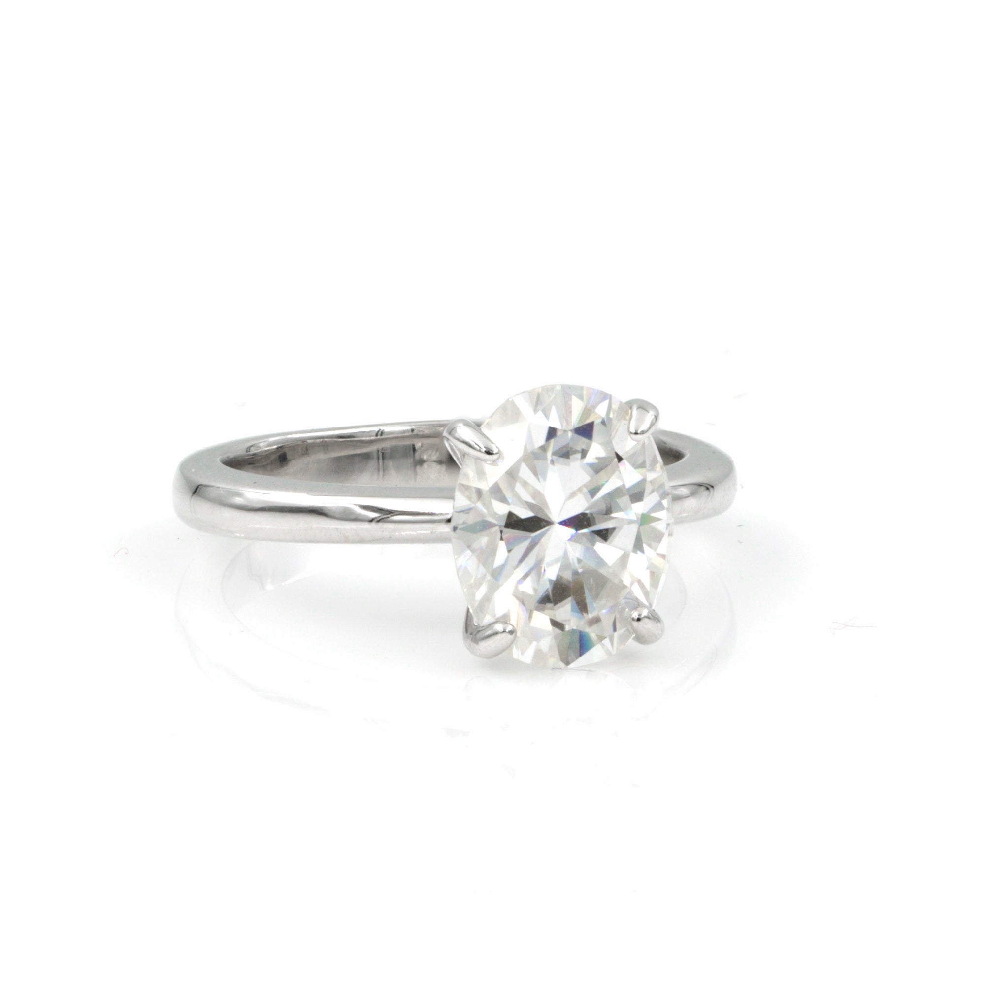 925 Silver 4.0Ctw. Oval Cut Moissanite Ring
