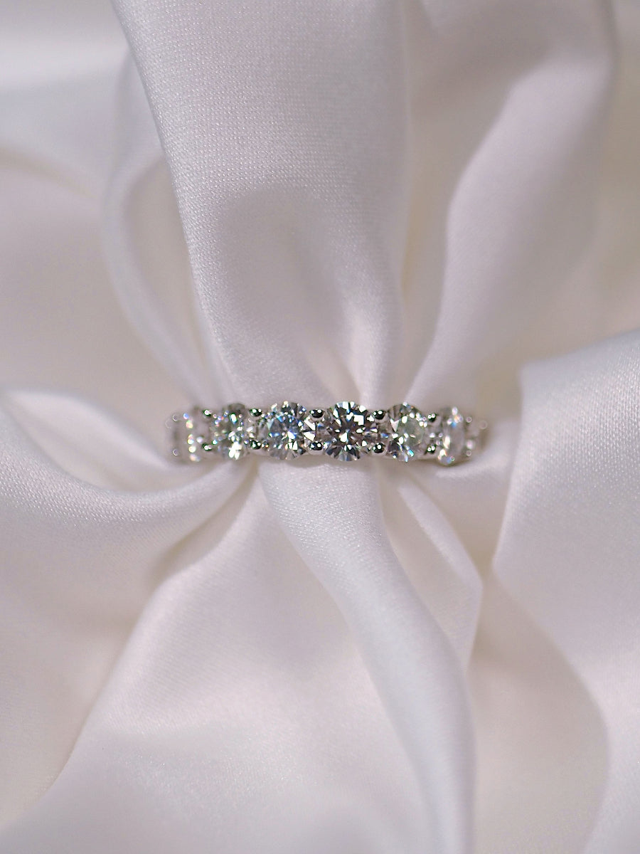 925 Silver 5.0Ctw. Round Cut Moissanite Eternity Band